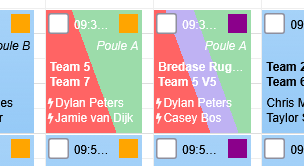 Indicateurs de couleur pour filtres conflits et dernière attribution d'arbitre