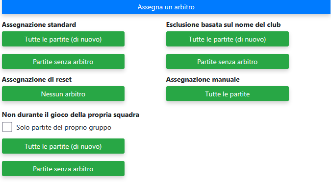 Assegnazione arbitri | Strumenti