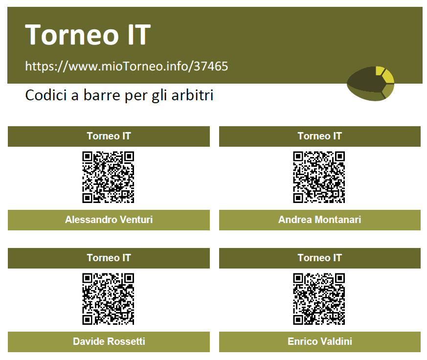 Inserimento risultato tramite codice QR dell'arbitro